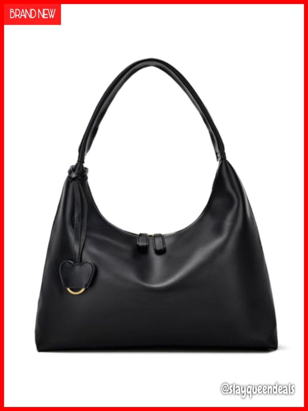 Vegan Leather Slouchy Hobo Purse Crescent Tote Shoulder Bag